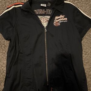 Womens Harley Davidson zip up shirt